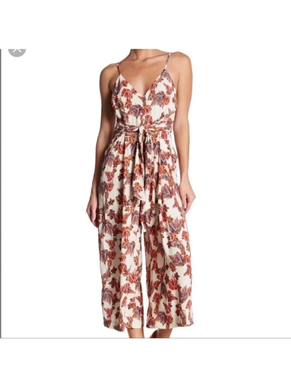 Free People Hot Tropics Floral Cropped Wide Leg Jumpsuit 2